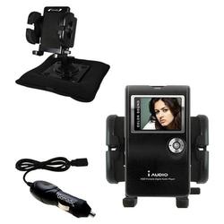 Gomadic Cowon iAudio X5L Auto Bean Bag Dash Holder with Car Charger - Uses TipExchange
