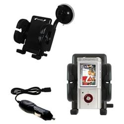 Gomadic Creative MuVo Vidz Auto Windshield Holder with Car Charger - Uses TipExchange