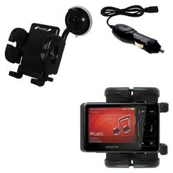 Gomadic Creative Zen 16GB Auto Windshield Holder with Car Charger - Uses TipExchange