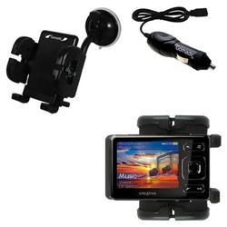 Gomadic Creative Zen 2GB Auto Windshield Holder with Car Charger - Uses TipExchange