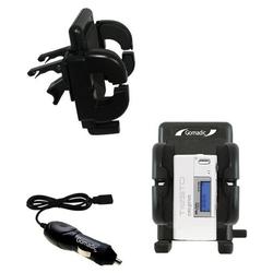 Gomadic Creative Zen MuVo FM Auto Vent Holder with Car Charger - Uses TipExchange