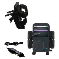 Gomadic Creative Zen Vision M 60GB Auto Vent Holder with Car Charger - Uses TipExchange