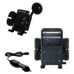 Gomadic Creative Zen Vision M 60GB Auto Windshield Holder with Car Charger - Uses TipExchange