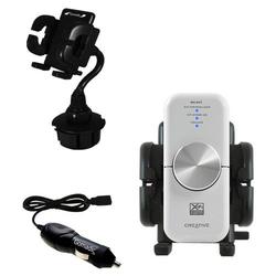 Gomadic Creative xMod Auto Cup Holder with Car Charger - Uses TipExchange