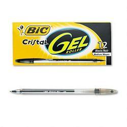 Bic Corporation Cristal® Gel Roller Ball Pen, 0.8mm Point, Black Ink