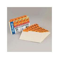 Esselte Pendaflex Corp. Daily (1 31) Laminated Manila Index Card Guides, 3x5, 1/5 Cut Orange Tab, 31/Set