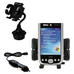 Gomadic Dell Axim X50 Auto Cup Holder with Car Charger - Uses TipExchange