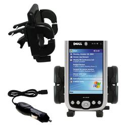 Gomadic Dell Axim X50 Auto Vent Holder with Car Charger - Uses TipExchange