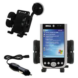 Gomadic Dell Axim X50 Auto Windshield Holder with Car Charger - Uses TipExchange