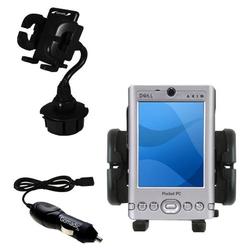 Gomadic Dell Axim x3 Auto Cup Holder with Car Charger - Uses TipExchange