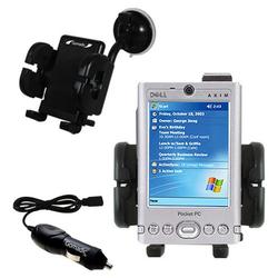 Gomadic Dell Axim x30 Auto Windshield Holder with Car Charger - Uses TipExchange