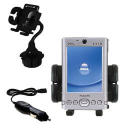 Gomadic Dell Axim x3i Auto Cup Holder with Car Charger - Uses TipExchange