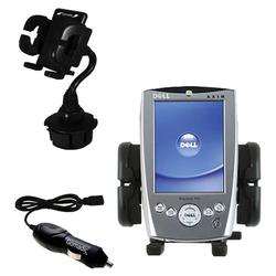 Gomadic Dell Axim x5 Auto Cup Holder with Car Charger - Uses TipExchange