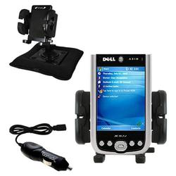 Gomadic Dell Axim x51 Auto Bean Bag Dash Holder with Car Charger - Uses TipExchange