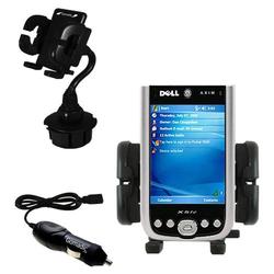 Gomadic Dell Axim x51 Auto Cup Holder with Car Charger - Uses TipExchange