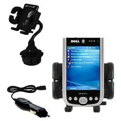 Gomadic Dell Axim x51v Auto Cup Holder with Car Charger - Uses TipExchange