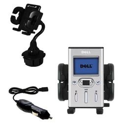 Gomadic Dell Pocket DJ 15GB Auto Cup Holder with Car Charger - Uses TipExchange
