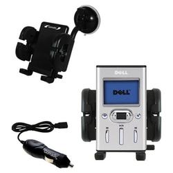 Gomadic Dell Pocket DJ 20GB Auto Windshield Holder with Car Charger - Uses TipExchange