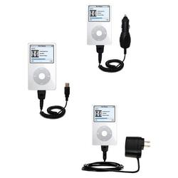 Gomadic Deluxe Kit for the Apple iPod Video (30GB) includes a USB cable with Car and Wall Charger - Gomadic