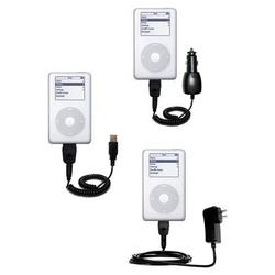 Gomadic Deluxe Kit for the Apple iPod includes a USB cable with Car and Wall Charger - Brand w/ TipE