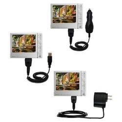 Gomadic Deluxe Kit for the Archos 405 includes a USB cable with Car and Wall Charger - Brand w/ TipE