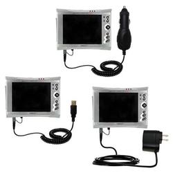 Gomadic Deluxe Kit for the Archos AV340 includes a USB cable with Car and Wall Charger - Brand w/ Ti