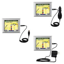 Gomadic Deluxe Kit for the Garmin Nuvi 300 includes a USB cable with Car and Wall Charger - Brand w/