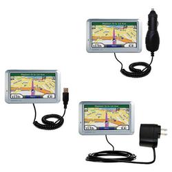 Gomadic Deluxe Kit for the Garmin Nuvi 710 includes a USB cable with Car and Wall Charger - Brand w/