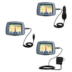 Gomadic Deluxe Kit for the Garmin StreetPilot C310 includes a USB cable with Car and Wall Charger - Gomadic