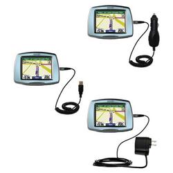 Gomadic Deluxe Kit for the Garmin StreetPilot C510 includes a USB cable with Car and Wall Charger - Gomadic
