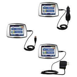 Gomadic Deluxe Kit for the Garmin StreetPilot C550 includes a USB cable with Car and Wall Charger - Gomadic