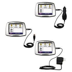 Gomadic Deluxe Kit for the Garmin StreetPilot C580 includes a USB cable with Car and Wall Charger - Gomadic