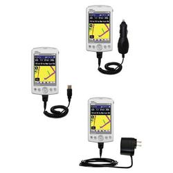 Gomadic Deluxe Kit for the Garmin iQue M3 includes a USB cable with Car and Wall Charger - Brand w/