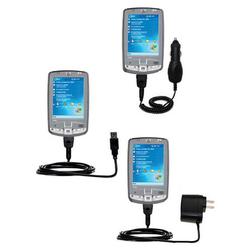 Gomadic Deluxe Kit for the HP iPAQ hx2790 includes a USB cable with Car and Wall Charger - Brand w/