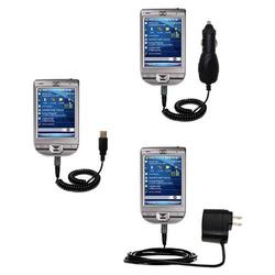 Gomadic Deluxe Kit for the HP iPaq 110 includes a USB cable with Car and Wall Charger - Brand w/ Tip