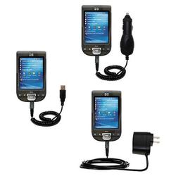 Gomadic Deluxe Kit for the HP iPaq 111 includes a USB cable with Car and Wall Charger - Brand w/ Tip