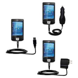 Gomadic Deluxe Kit for the HP iPaq 211 includes a USB cable with Car and Wall Charger - Brand w/ Tip
