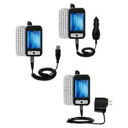 Gomadic Deluxe Kit for the HTC Apache includes a USB cable with Car and Wall Charger - Brand w/ TipE