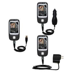 Gomadic Deluxe Kit for the HTC Touch Dual includes a USB cable with Car and Wall Charger - Brand w/