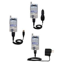 Gomadic Deluxe Kit for the Handspring Treo 650 includes a USB cable with Car and Wall Charger - Bran