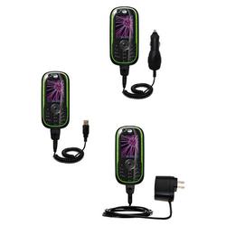 Gomadic Deluxe Kit for the Motorola E1060 includes a USB cable with Car and Wall Charger - Brand w/