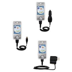 Gomadic Deluxe Kit for the Motorola E680i includes a USB cable with Car and Wall Charger - Brand w/