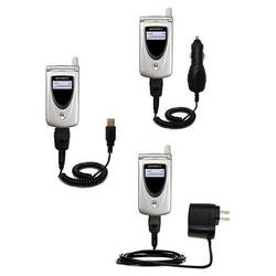 Gomadic Deluxe Kit for the Motorola T721 includes a USB cable with Car and Wall Charger - Brand w/ T