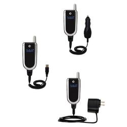 Gomadic Deluxe Kit for the Motorola V180 includes a USB cable with Car and Wall Charger - Brand w/ T