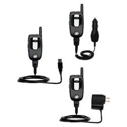 Gomadic Deluxe Kit for the Motorola i710 includes a USB cable with Car and Wall Charger - Brand w/ T