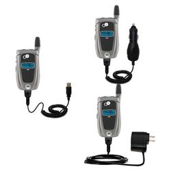 Gomadic Deluxe Kit for the Motorola i855 includes a USB cable with Car and Wall Charger - Brand w/ T