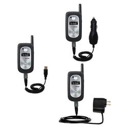 Gomadic Deluxe Kit for the Motorola v325i includes a USB cable with Car and Wall Charger - Brand w/