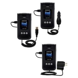 Gomadic Deluxe Kit for the Samsung MM-A900 Blade includes a USB cable with Car and Wall Charger - Br