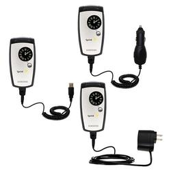 Gomadic Deluxe Kit for the Samsung MM-A960 / SPH-A960 includes a USB cable with Car and Wall Charger - Gomad