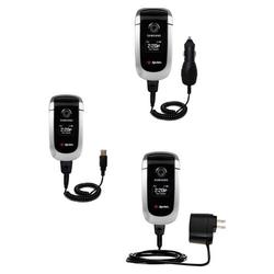 Gomadic Deluxe Kit for the Samsung PM-A840 includes a USB cable with Car and Wall Charger - Brand w/